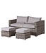 6 Piece  Outdoor Grey Linen & Rattan Effect Set