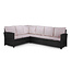 Woven Rattan Black & Grey or Brown Cream Table Sofa Set