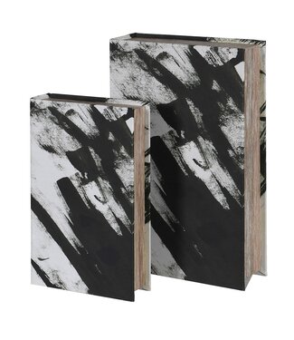 Set of 2 Brush Stroke Book Boxes