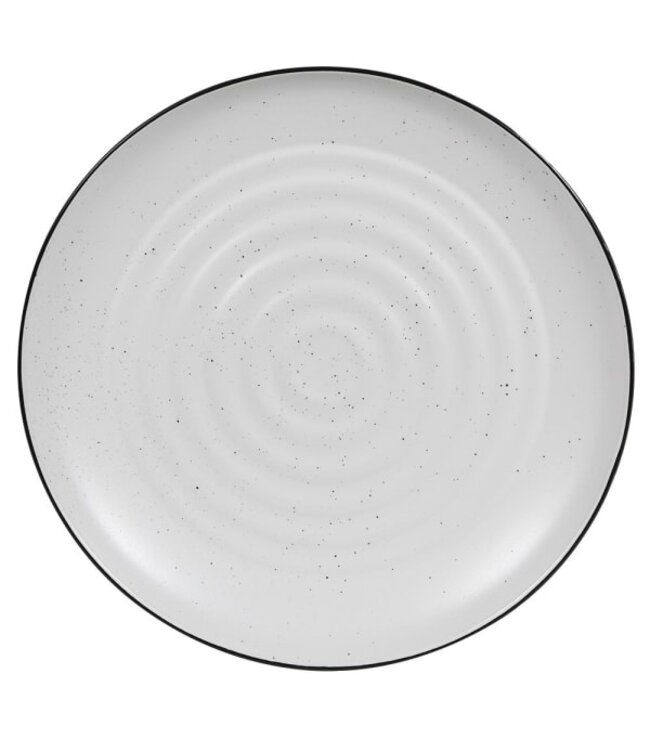 Set of 4 White Speckles Dinner Plates