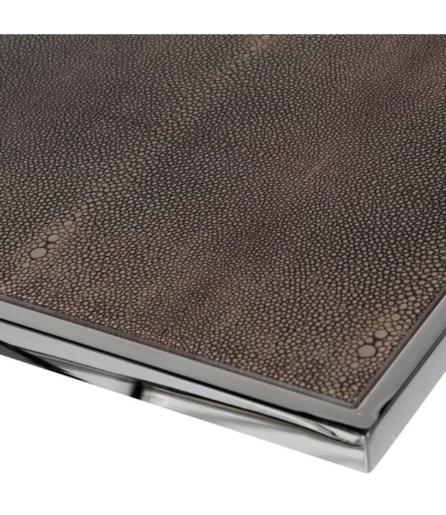 Set of 3 Stainless Steel Tables with Glass Top