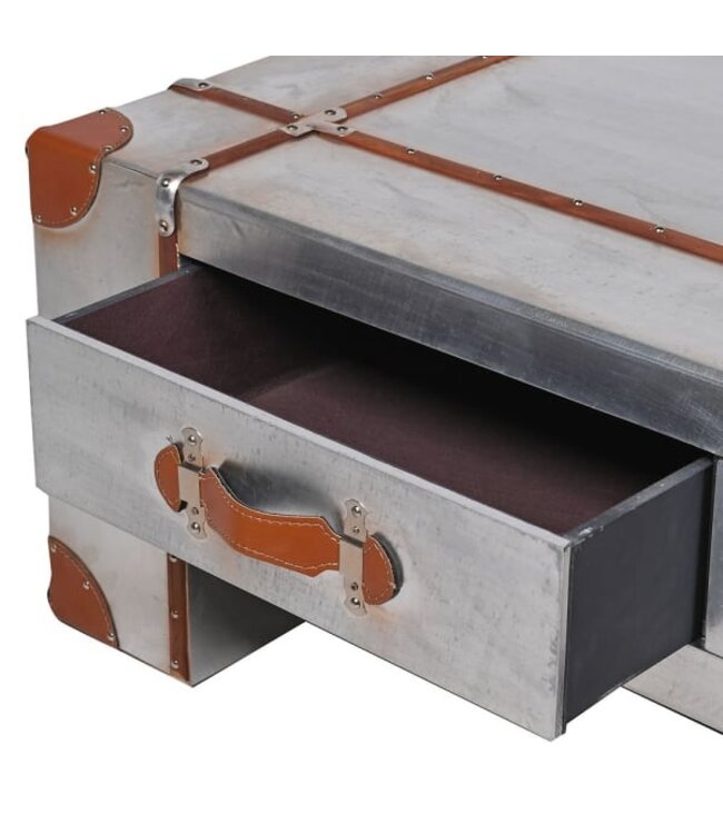 Silver Strapped Coffee Table