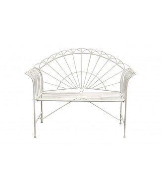 Metal Garden Bench - Cream