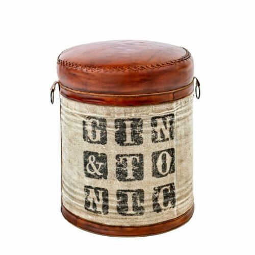 Eclectic Furniture  Leather & Canvas Gin & Tonic Stool