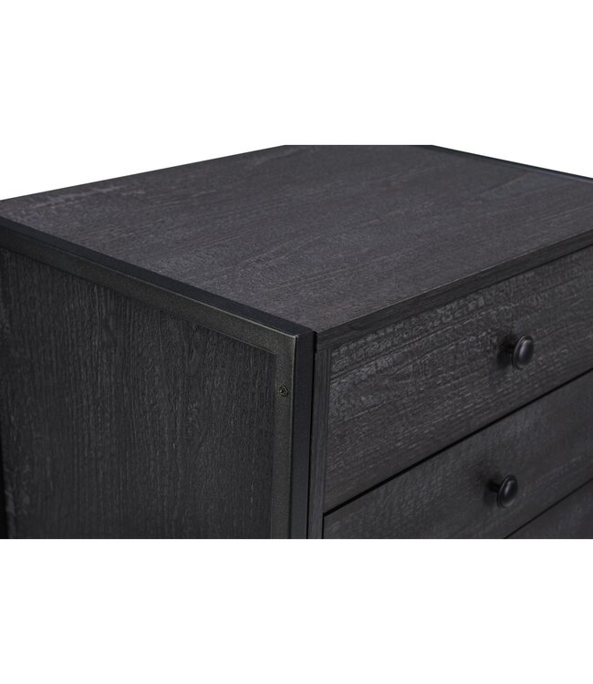 Timber Art Design Zahra 3 Drawer Bedside - Black