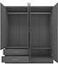 Seconique Nevada 4 Door Wardrobe -3D Effect Grey