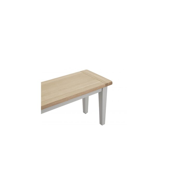 Besp-Oak Furniture Grey Painted & Oak Seat Dining Bench
