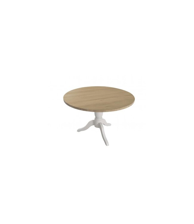 Besp-Oak Furniture Grey Painted & Oak Round Pedestal Table