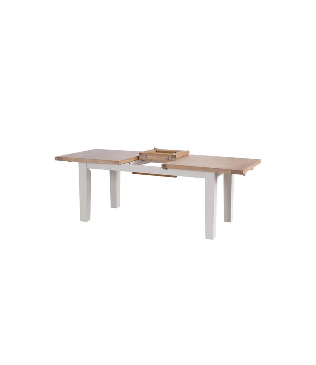 Besp-Oak Furniture Grey Painted & Oak Extending Dining Table