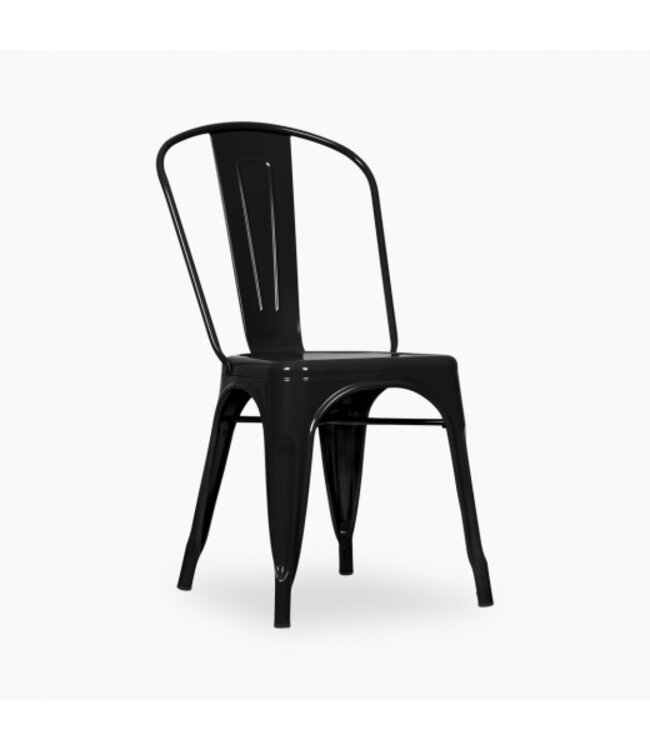 Minster Stylish Living Industrial Vintage Style Black Metal Chair