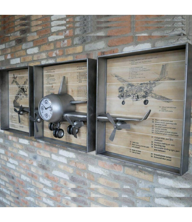 Aeroplane Wall Clock Large Decoration