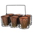 Set of 6 Small Pots in Basket