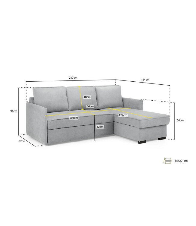 Miel Universal Corner Sofa Bed