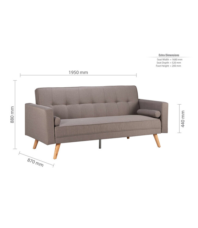Birlea Ethan Large Sofa Bed Grey