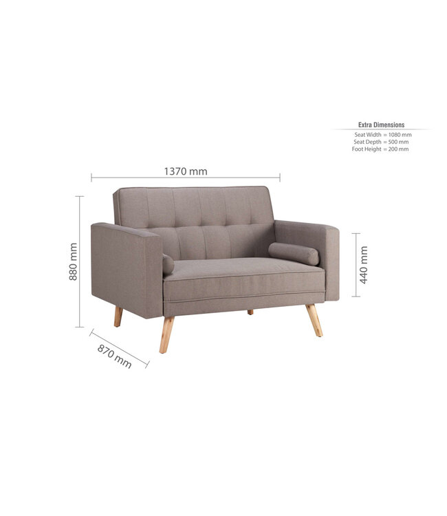 Birlea Ethan Medium Sofa Bed Grey