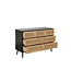 Birlea Croxley Rattan & Black 7 Drawer Chest