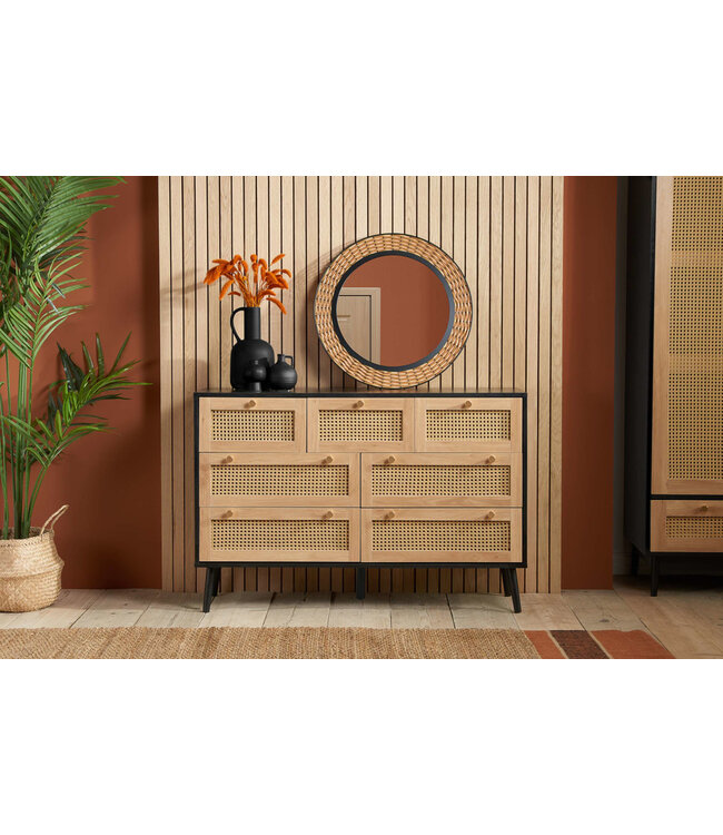 Birlea Croxley Rattan  7 Drawer Chest