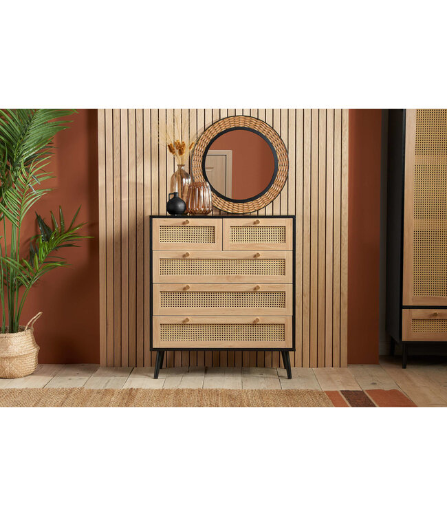 Birlea Croxley Rattan 5 Drawer Chest
