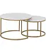 Seconique Round Coffee Table Set -  Marble & Gold Effect