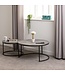 Seconique Round Coffee Table Set - Concrete Effect