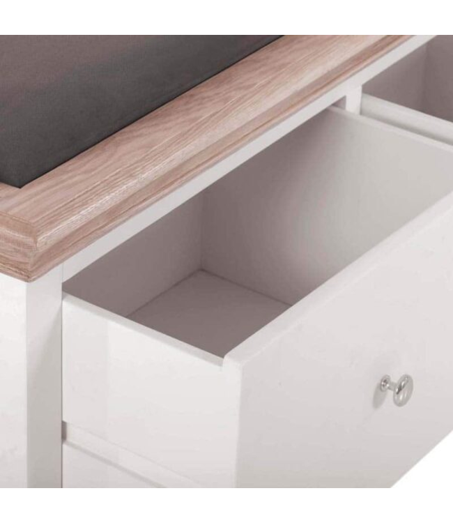 Besp-Oak Furniture Rosa Light Grey 2 Drawer Bench