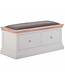 Besp-Oak Furniture Rosa Oak & Soft Grey 2 Drawer With Fabric Seat