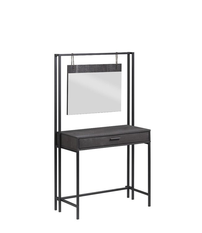 Timber Art Design Zahra Black Oak Dressing Table With Mirror