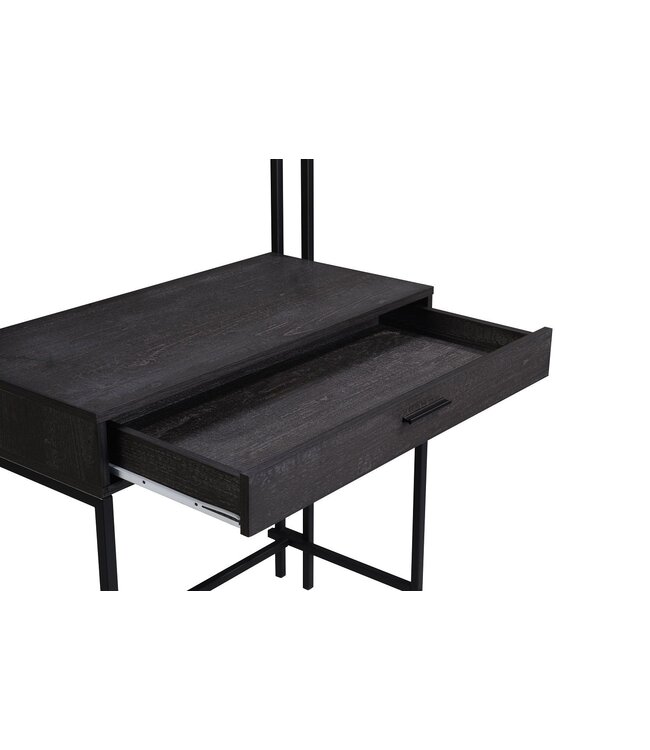 Timber Art Design Zahra Black Oak Dressing Table With Mirror