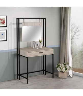 Timber Art Design Zahra Dressing Table With Mirror - Ash Oak Effect