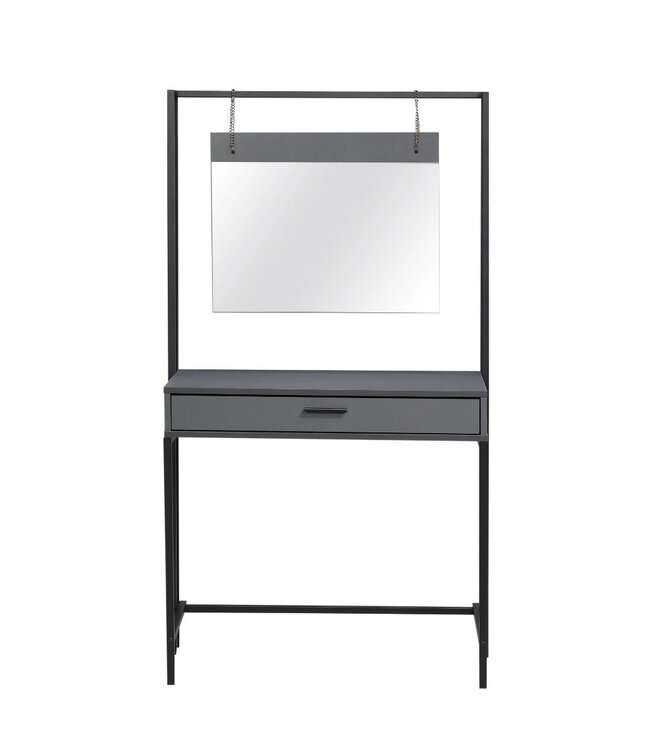 Timber Art Design Zahra Dark Grey Dressing Table With Mirror