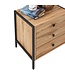 Timber Art Design Zahra Wotan Oak Effect 3 Drawers Bedside