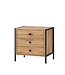 Timber Art Design Zahra Wotan Oak Effect 3 Drawers Bedside