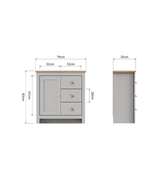 Timber Art Design Lisbon 1 Door 3 Drawer Sideboard