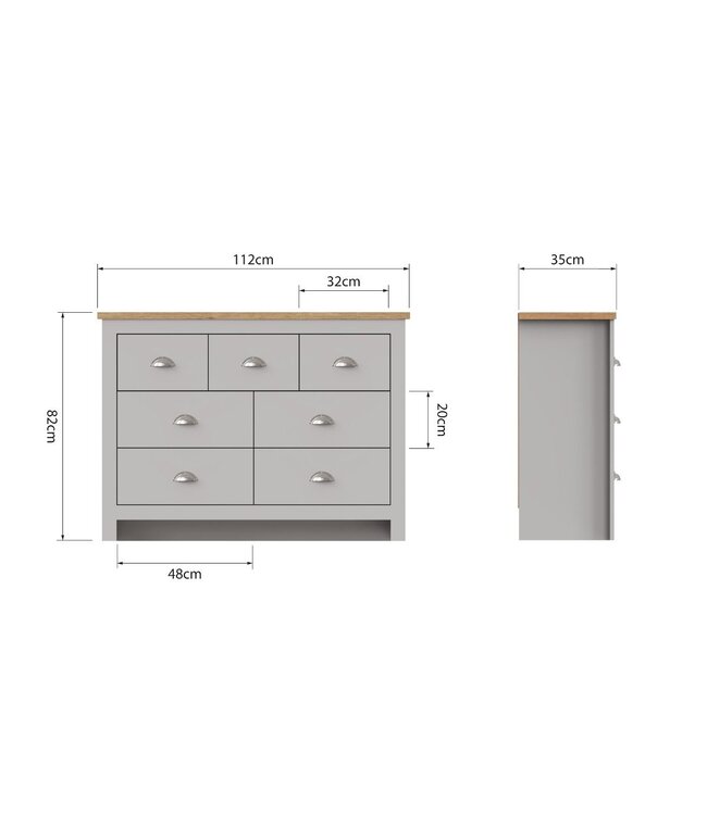 Timber Art Design Lisbon 7 Drawer Chest