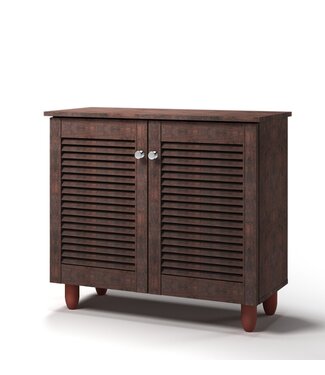 Timber Art Design Wenge Finish 2 Door Shoe Cabinet