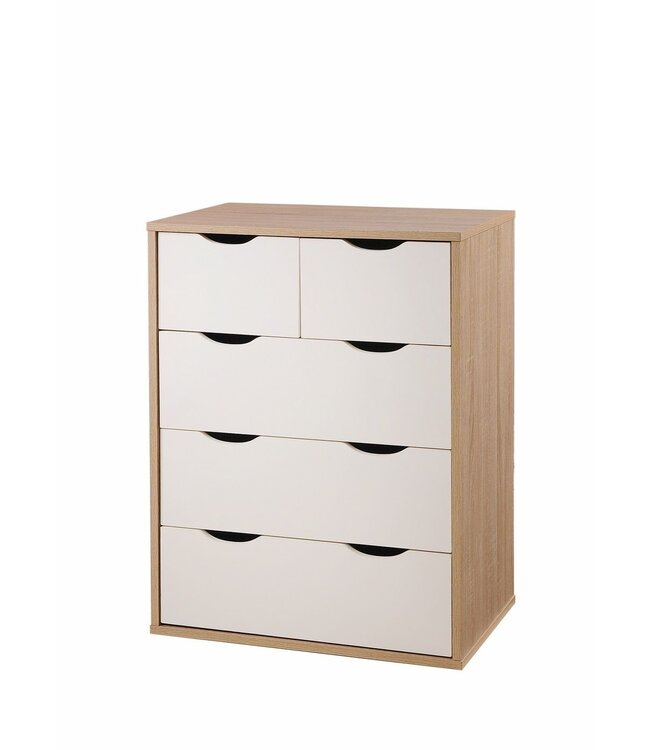 Timber Art Design 3 +2 Drawer Chest - White