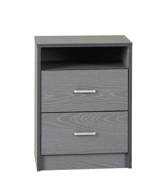 Seconique Felix Grey 2 Drawer Bedside