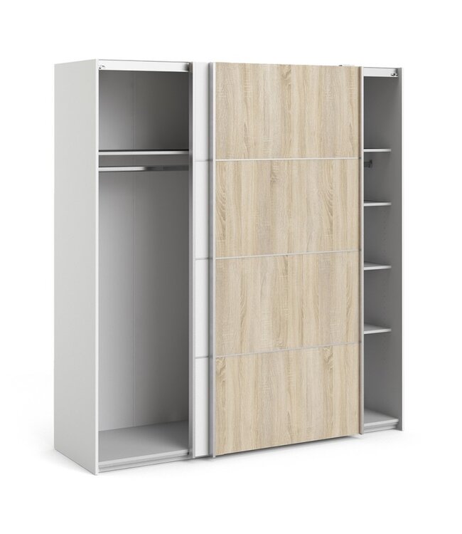 Furniture to Go Verona 180 cm Sliding Wardrobe - White & Oak