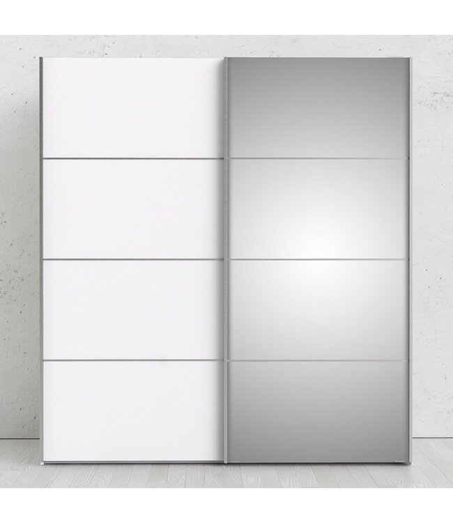 Furniture to Go Verona 180 cm Sliding Wardrobe - White & Mirror