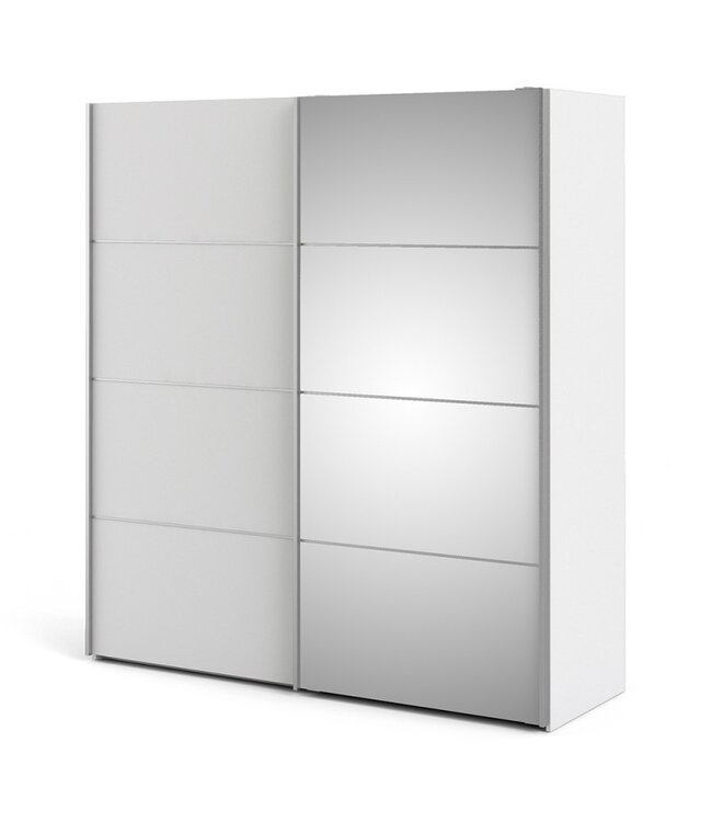 Furniture to Go Verona 180 cm Sliding Wardrobe - White & Mirror