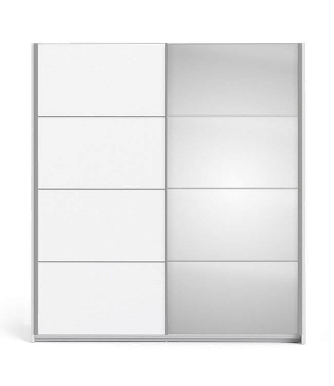 Furniture to Go Verona 180 cm Sliding Wardrobe - White & Mirror