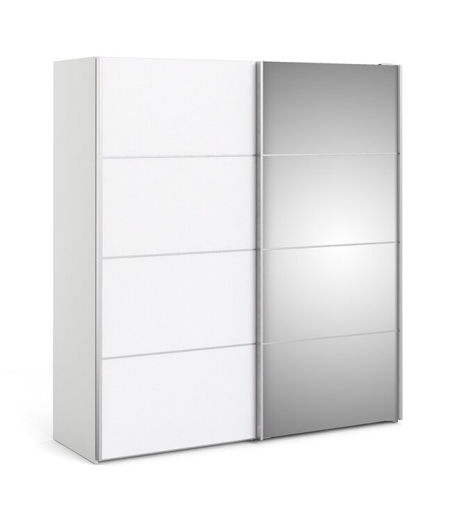 Furniture to Go Verona 180 cm Sliding Wardrobe - White & Mirror