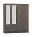 Seconique Nevada 4 Door Wardrobe -Black Wood Grain