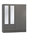 Seconique Nevada 4 Door Wardrobe -3D Effect Grey