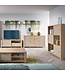 Furniture to Go Cestino Oak & Rattan Sliding Door Cabinet