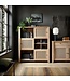 Furniture to Go Cestino Oak & Rattan Sliding Door Cabinet