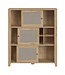 Furniture to Go Cestino Oak & Rattan Sliding Door Cabinet