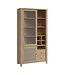 Furniture to Go Cestino Oak & Rattan 2 Door Display Cabinet