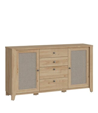 Furniture to Go Cestino Oak & Rattan Sideboard