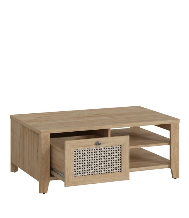 Furniture to Go Cestino Oak & Rattan Coffee Table